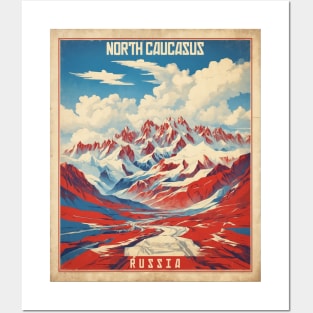 North Caucasus Russia Vintage Tourism Poster Posters and Art